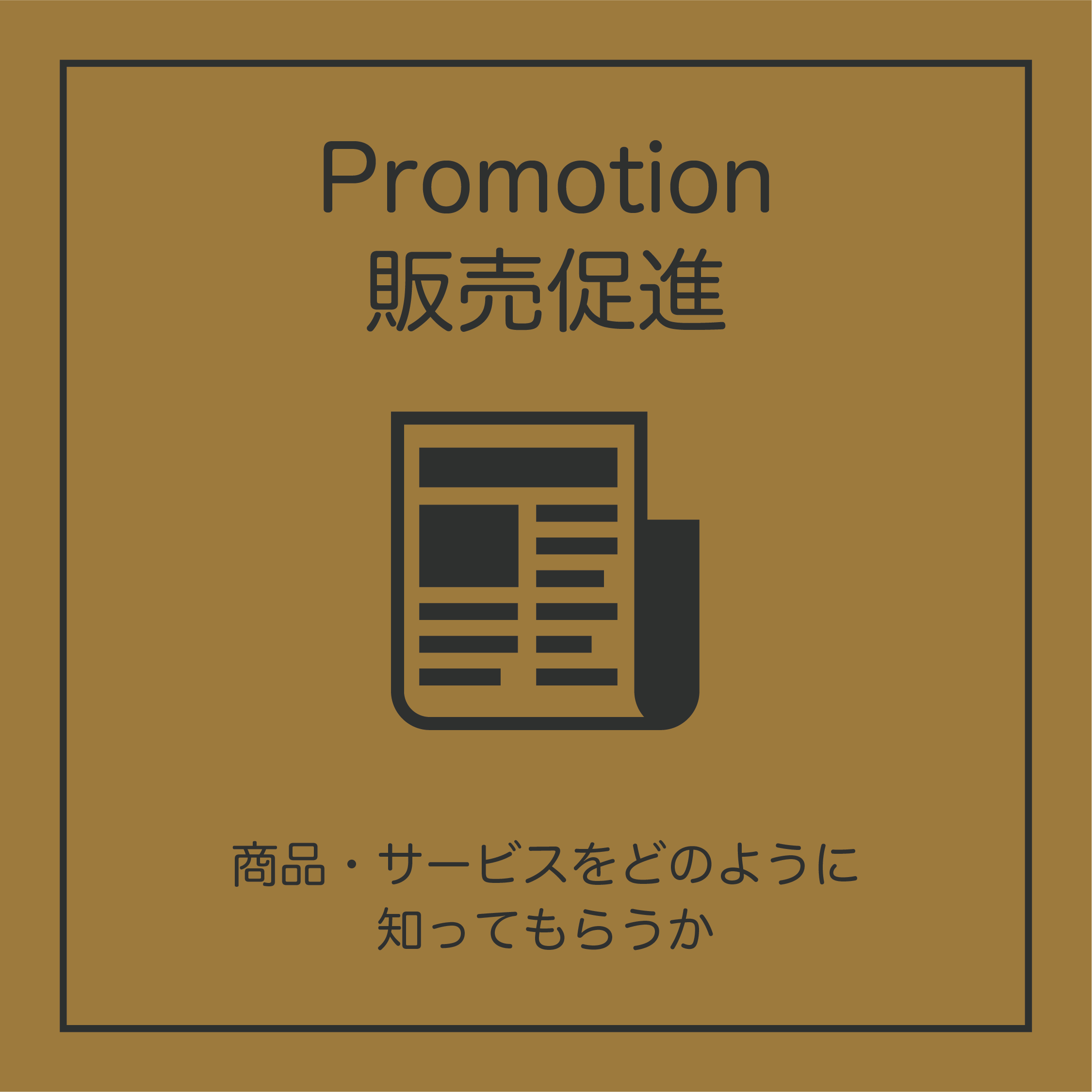 Promotion（販売促進）：商品・サービスをどのように知ってもらうか